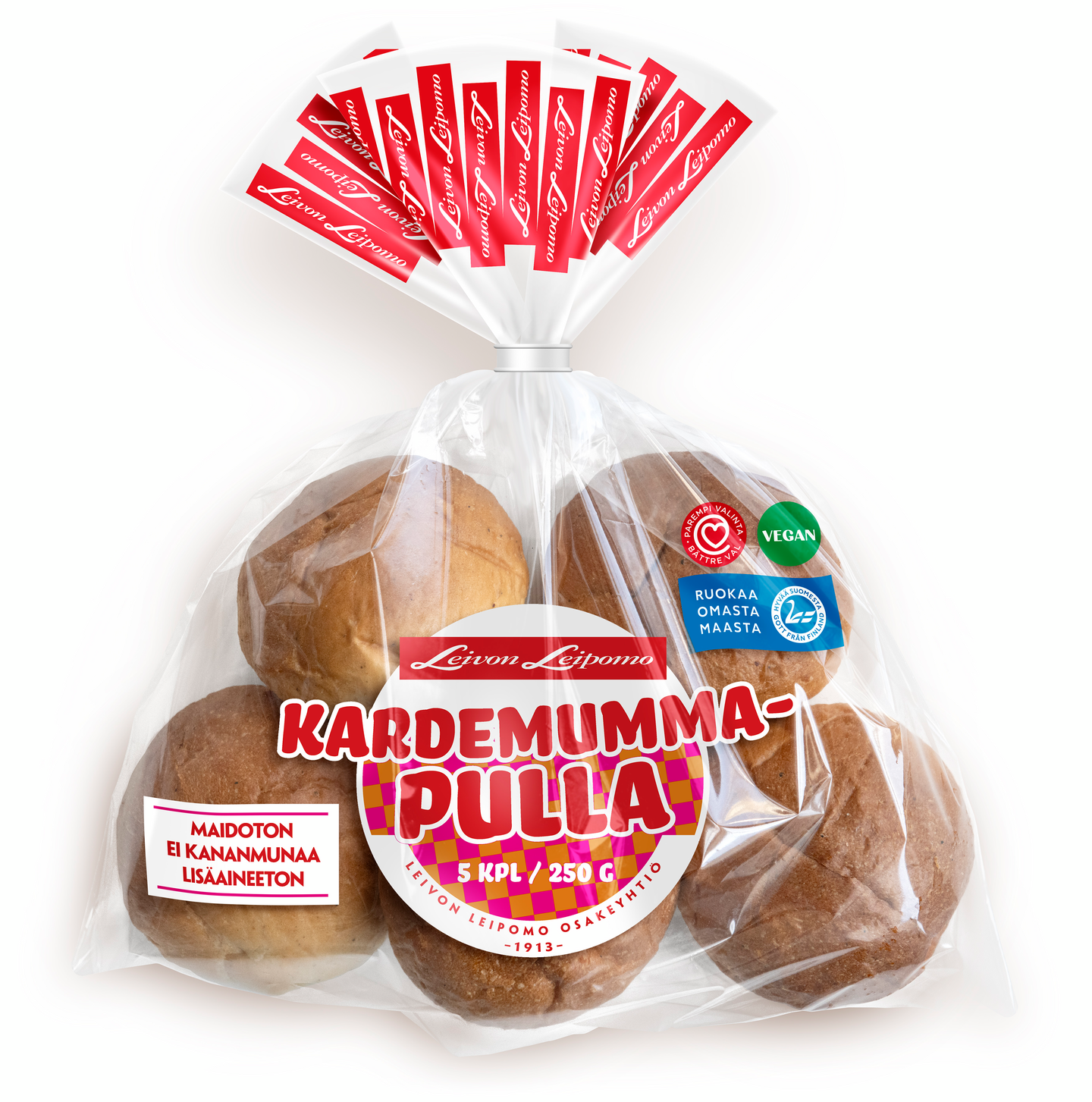 Leivon Kardemummapulla 250g, 5 kpl