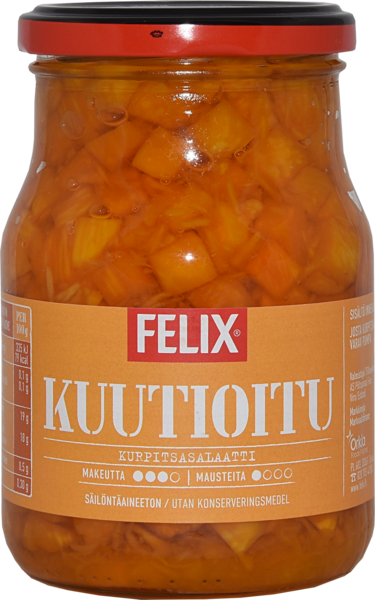 Felix kurpitsasalaatti, kurpitsakuutioita mausteliemessä 380g/250g