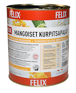 Felix mangoiset kurpitsapalat mausteliemessä etikaton 3,0kg/1,9kg