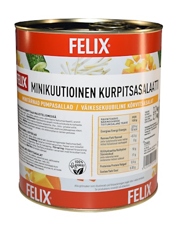 Felix minikuutioinen kurpitsasalaatti 3,2kg/2,1kg