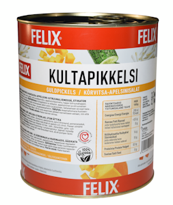 Felix kultapikkelsi kurpitsakuutioita mausteliemessä etikaton 3,2kg/2,1kg