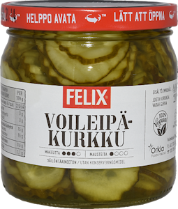 Felix voileipäkurkku ohut koruviipaloituja kurkkuja mausteliemessä 400g/210g