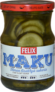 Felix Maku viipaloituja kurkkuja mausteliemessä ilman lisättyä sokeria 560g/300g