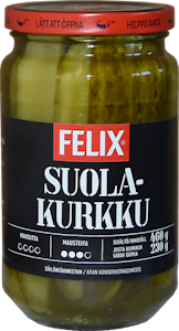 Felix lohkottuja kurkkuja makeuttamattomassa mausteliemessä 460g/230g