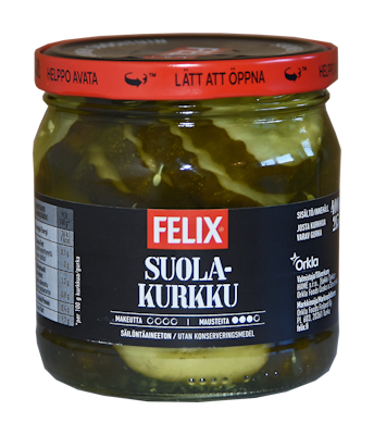 Felix suolakurkku viipaloituja kurkkuja suolamausteliemessä 400g/215g