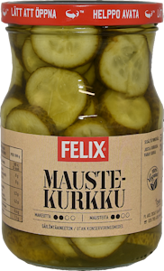 Felix maustekurkkuviipale 560g/300g viipaloituja kurkkuja mausteliemessä