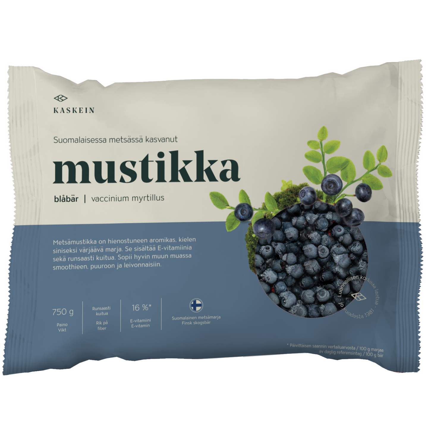 Kaskein suomalainen mustikka 1kg pakaste