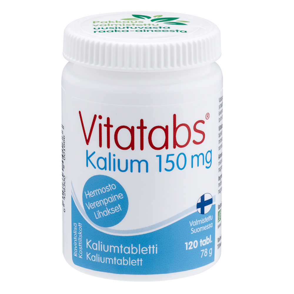 Vitatabs Kalium kaliumtabletti 120 tabl 78g — HoReCa-tukku Kespro