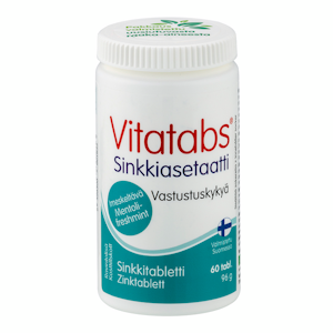 Vitatabs Sinkkiasetaatti sinkkitabletti imeskeltävä mentoli - freshmint 60tabl