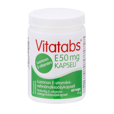 Vitatabs E 50 mg E-vitamiini-vehnänalkioöljykapseli 60 kaps