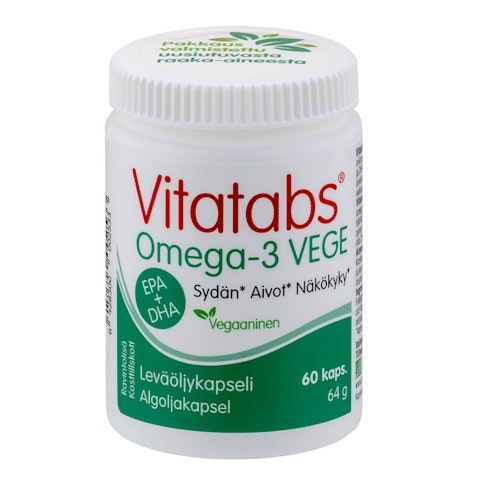 Vitatabs Omega-3 VEGE Omega-3 leväöljykapseli 60 kaps. 64g