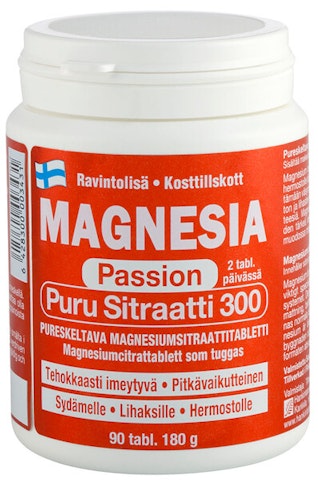 Magnesia Passion Puru Sitraatti 300 90 tabl 180 g