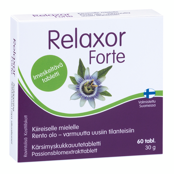 Relaxor Forte kärsimyskukkauutetabletti 60tabl 30g