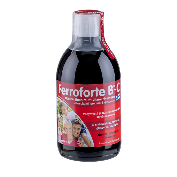 Ferroforte B + C vahva nestemäinen rauta-vitamiinivalmiste 500 ml