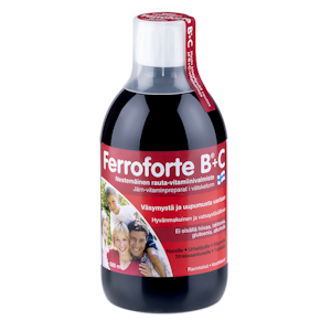 Ferroforte B + C vahva nestemäinen rauta-vitamiinivalmiste 500 ml