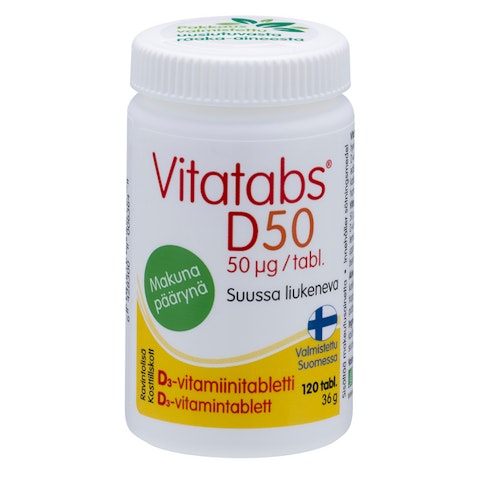 Vitatabs D3-vitamiini 50µg 120tabl 36g päärynä