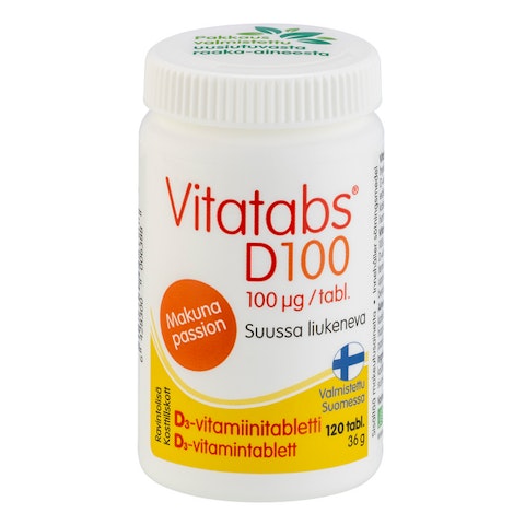 Vitatabs D3 100µg vitamiini 120tabl 36g passion