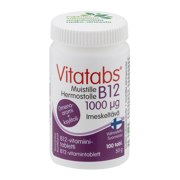 Vitatabs B12 1000 µg Omena-aromi + ksylitoli 100 tabl 50g