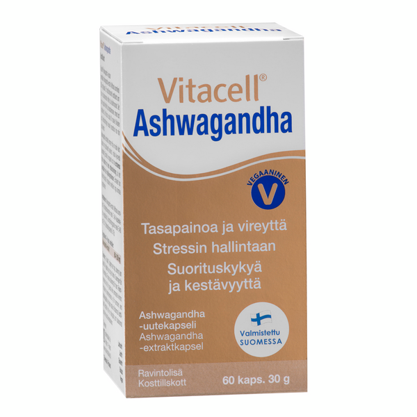 Vitacell Ashwagandha 60kapselia 30g Ashwagandha-uutekapseli