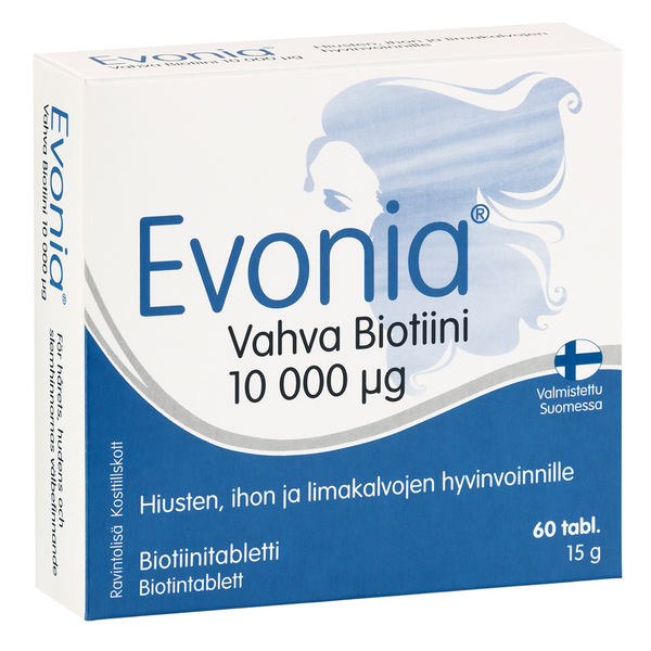 Evonia Vahva biotiini 10 000 µg biotiini 60tabl 15g