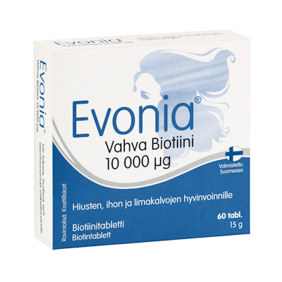 Evonia Vahva biotiini 10 000 µg biotiini 60tabl 15g