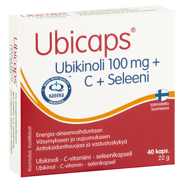Ubicaps Ubikinoli 100 mg + C + Seleeni Ubikinoli - C-vitamiini - seleenikapseli 40 kaps