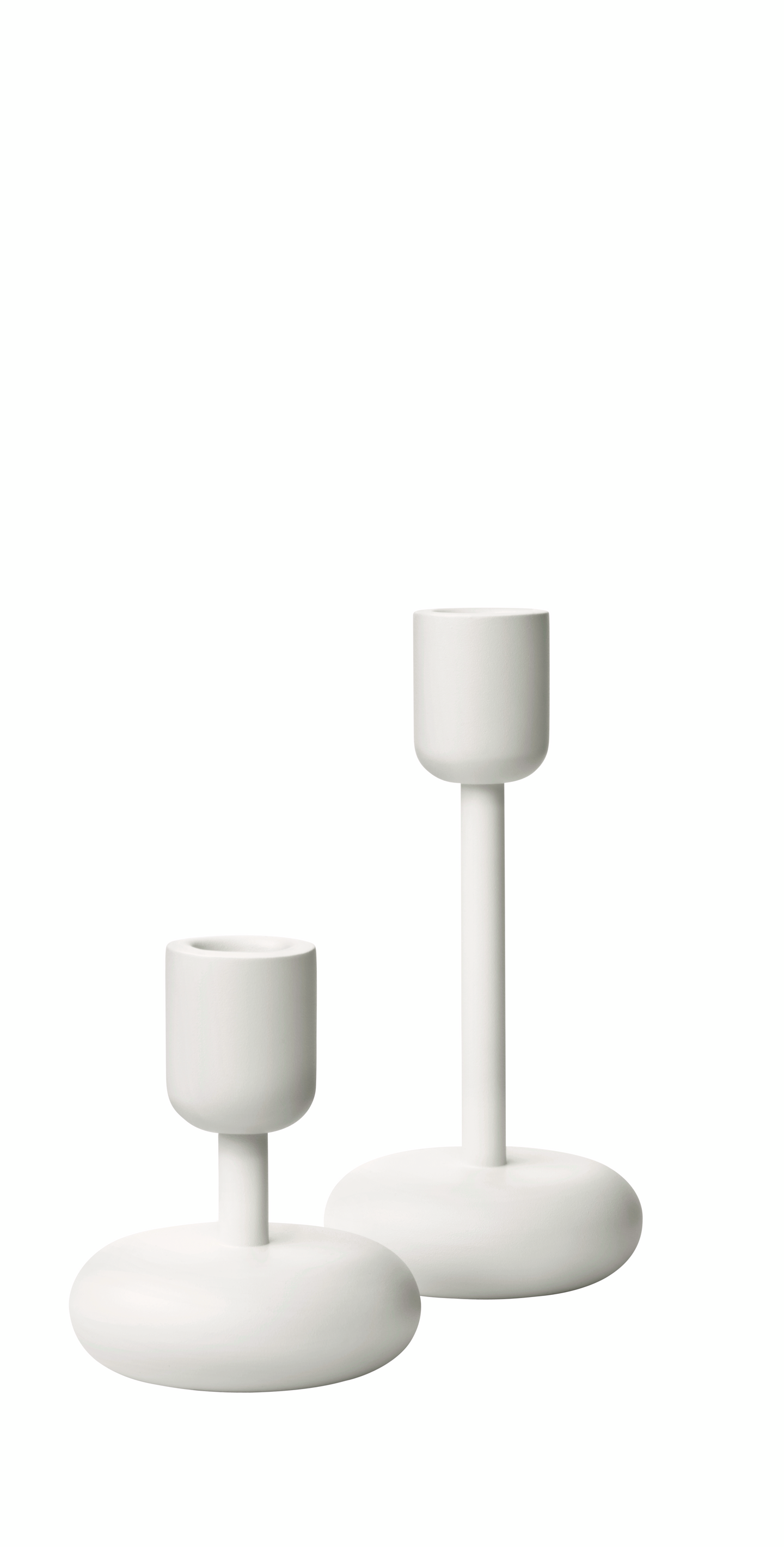 Iittala Nappula kynttilänjalka 107+183 mm 2-pack valkoinen