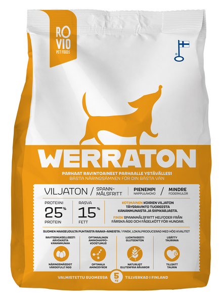 Rovio Pet Foods Werraton koiranruoka 5kg viljaton