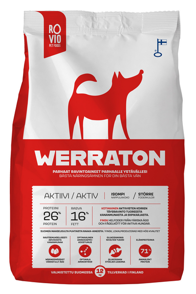 Rovio Pet Foods Werraton koiranruoka 12kg aktiivinen