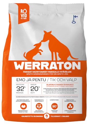 Rovio Pet Foods Werraton Emo ja Pentu koiranruoka 4 kg