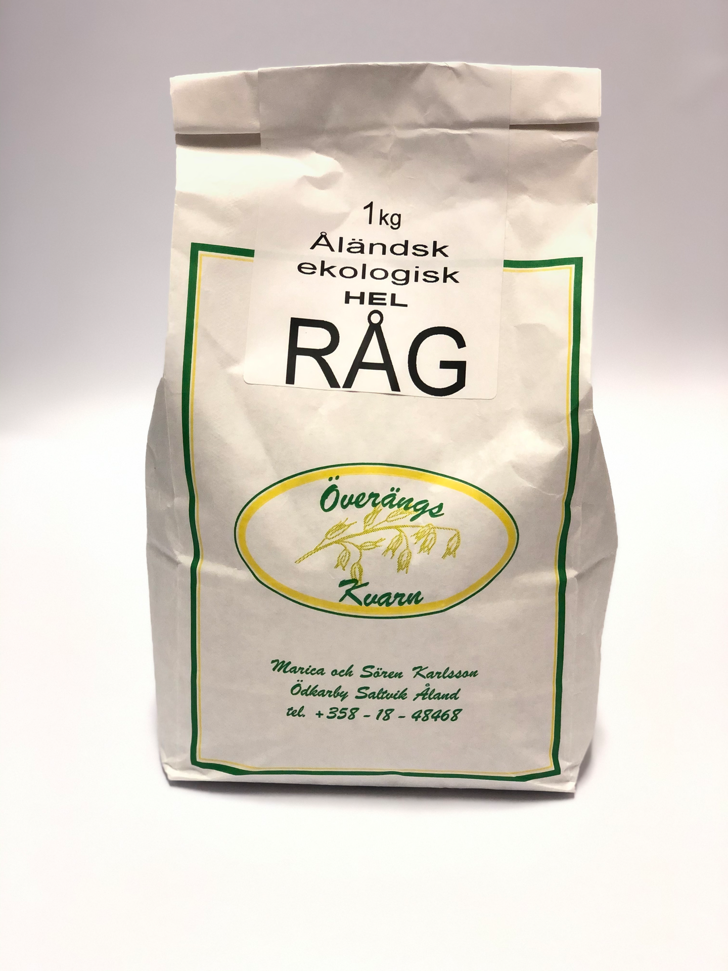 Överängs Kvarn Åländsk ekologisk hel råg 1kg | K-Ruoka Verkkokauppa