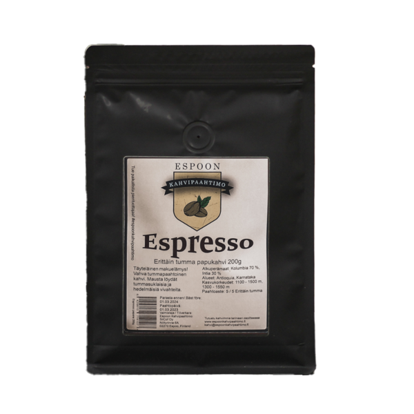 Espoon kahvipaahtimo Espresso 200g papu