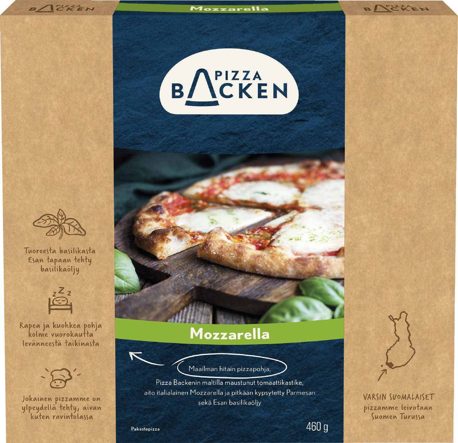 Pizza Backen Mozzarellapizza 460g pakaste