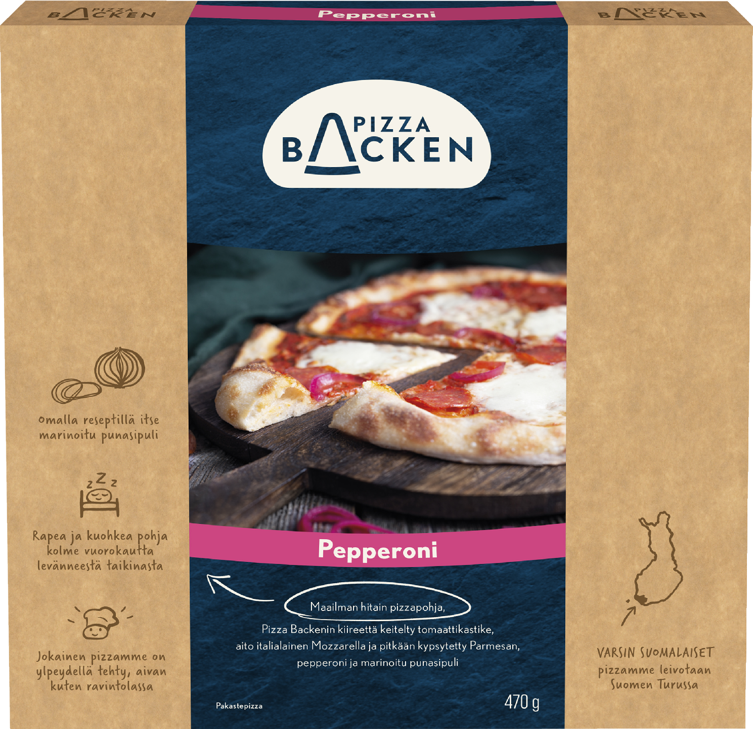 Pizza Backen Pepperonipizza 470g pakaste