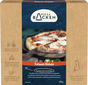 Pizza Backen Salami-Ndujapizza 475g pakaste