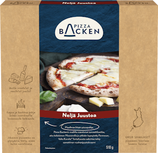 Pizza Backen Neljän Juuston 510g pakastepizza