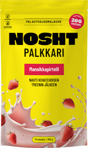 Nosht Palkkari palautusjuomajauhe Mansikkapirtelö 650g