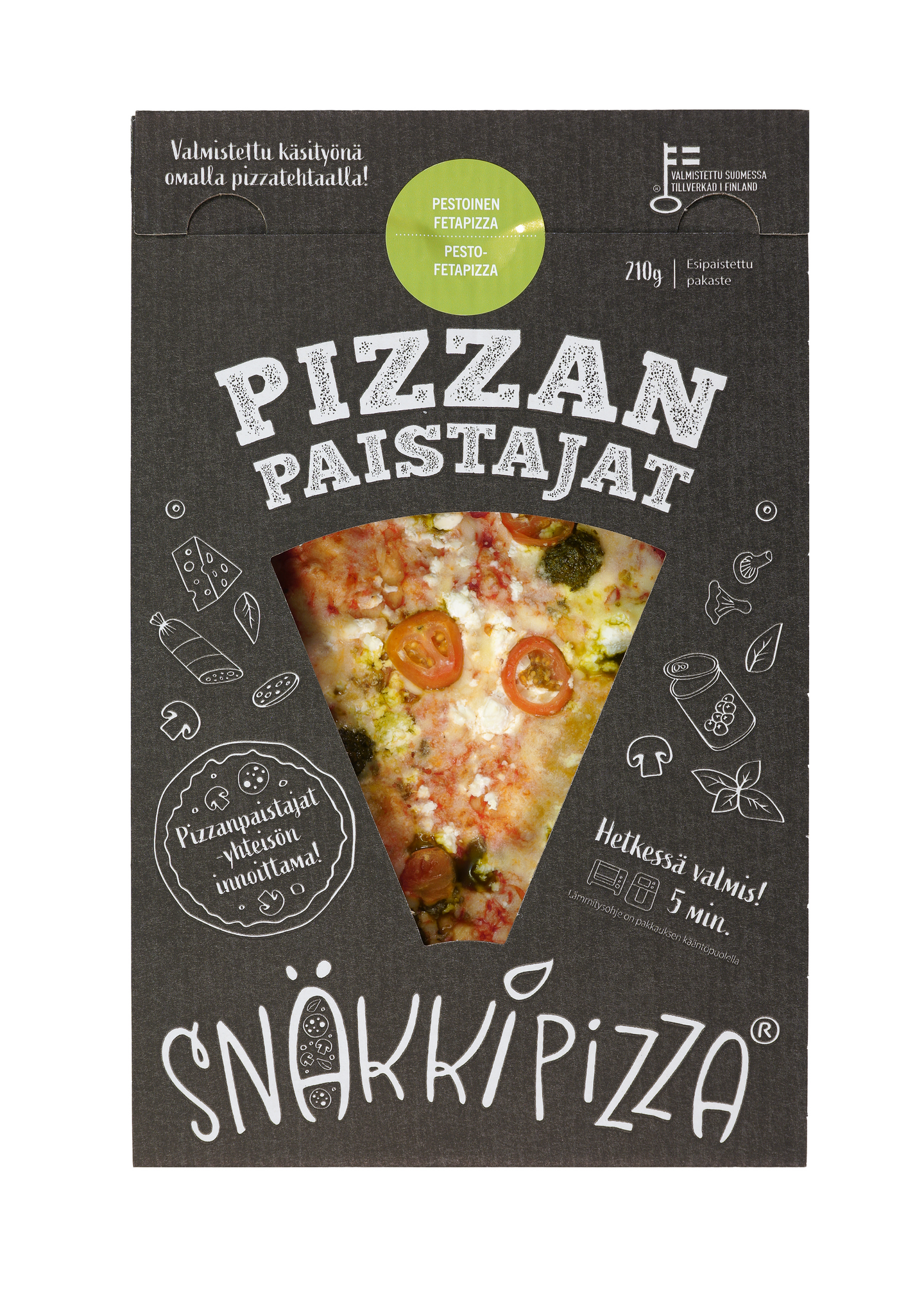 Pizzanpaistajat Snäkkipizza pestoinen feta 210g pakaste