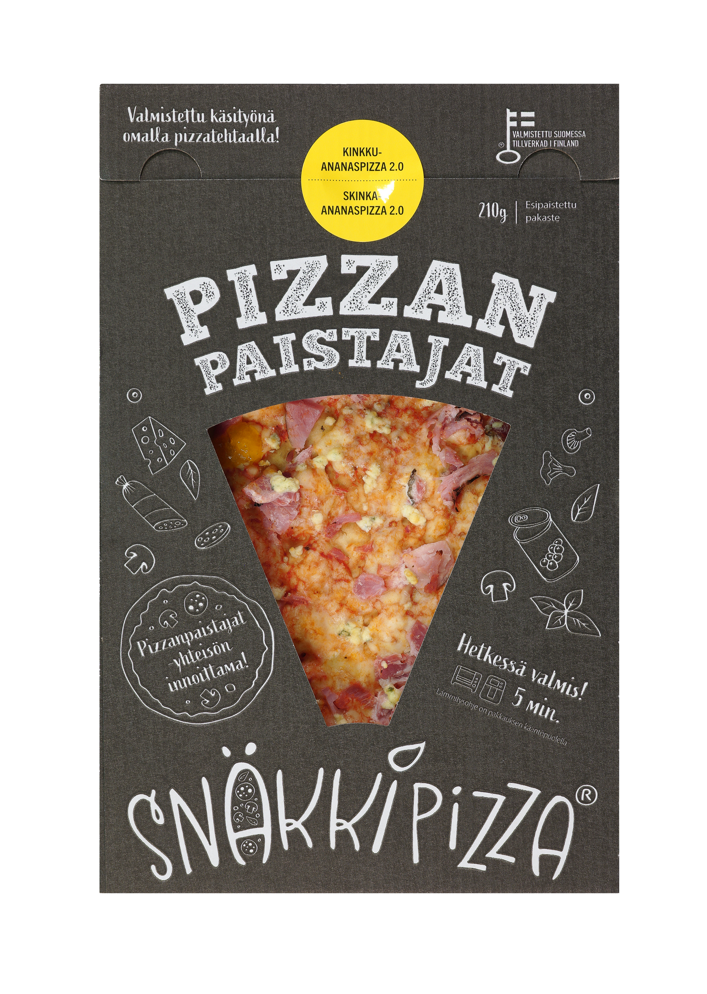 Pizzanpaistajat Snäkkipizza kinkku-ananas 210g pakaste