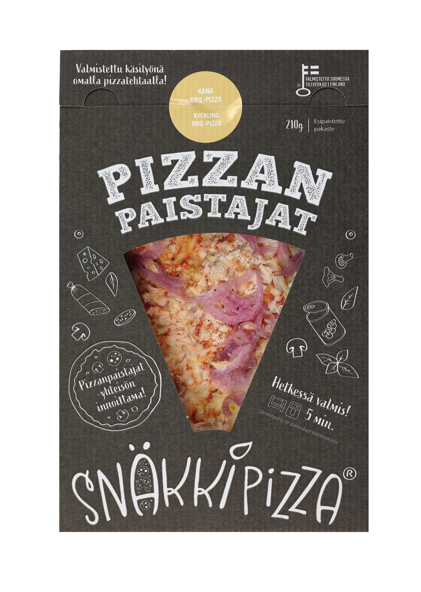 Pizzanpaistajat Snäkkipizza kana BBQ 210g pakaste