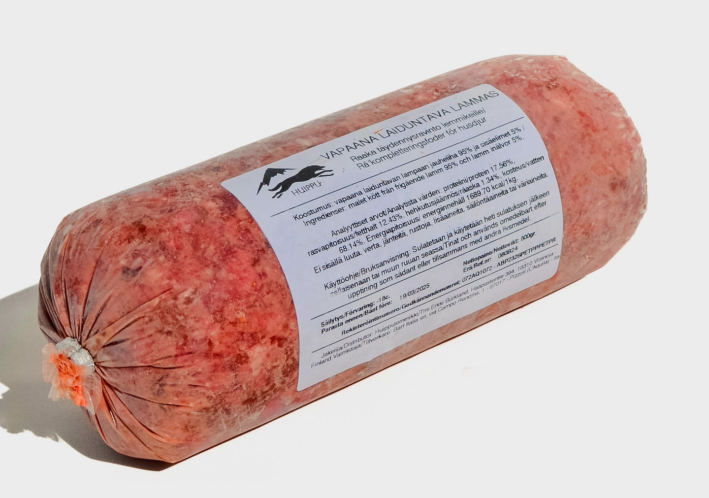 Huippu vapaana laiduntavan lampaan jauheliha 800g raakaruoka lemmikeille