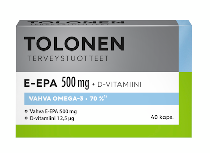 Tolonen E-EPA + D-vitamiini kalaöljykapseli 500mg 40kaps