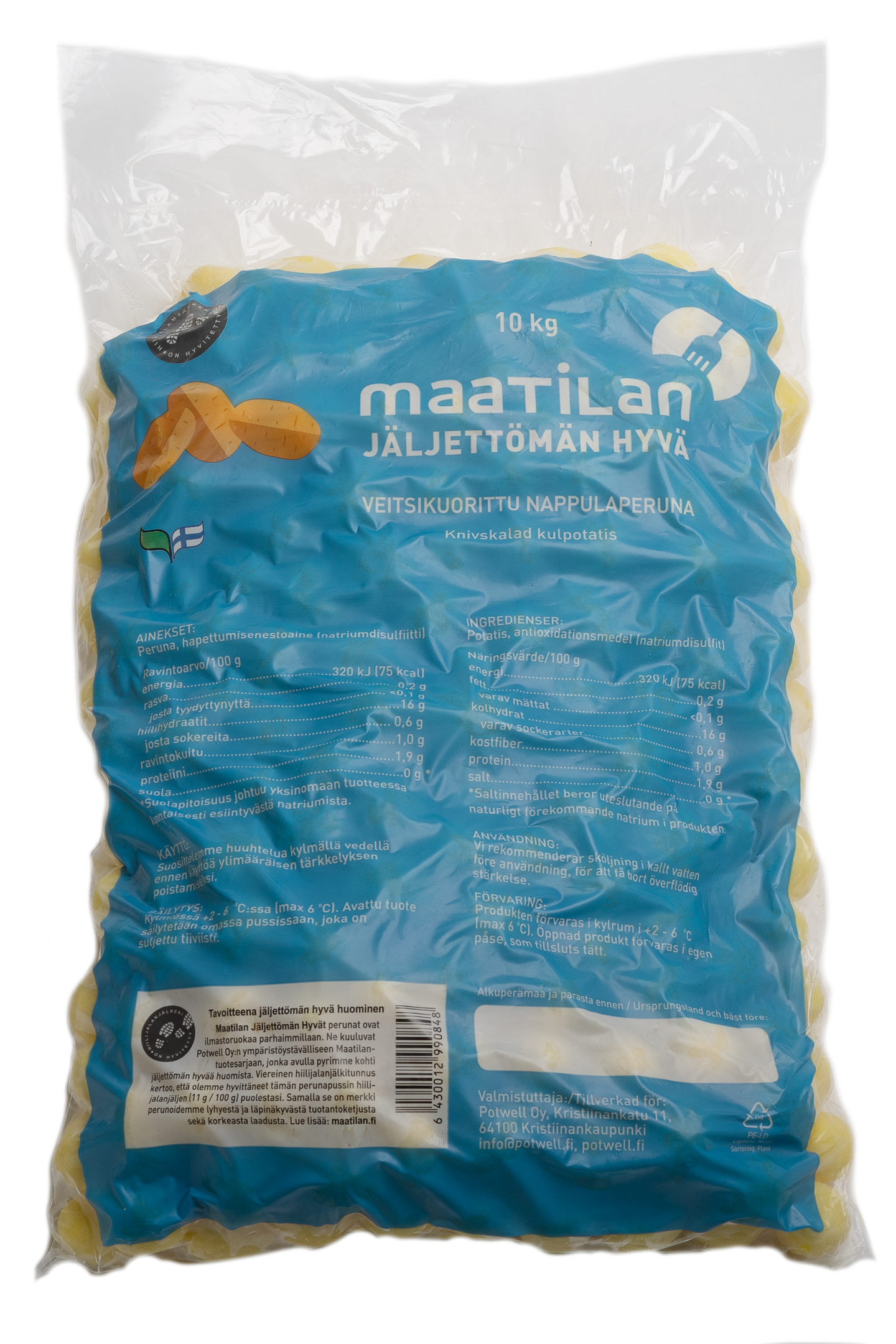 Maatilan kuorittu nappulaperuna 10kg FI/SE/EE