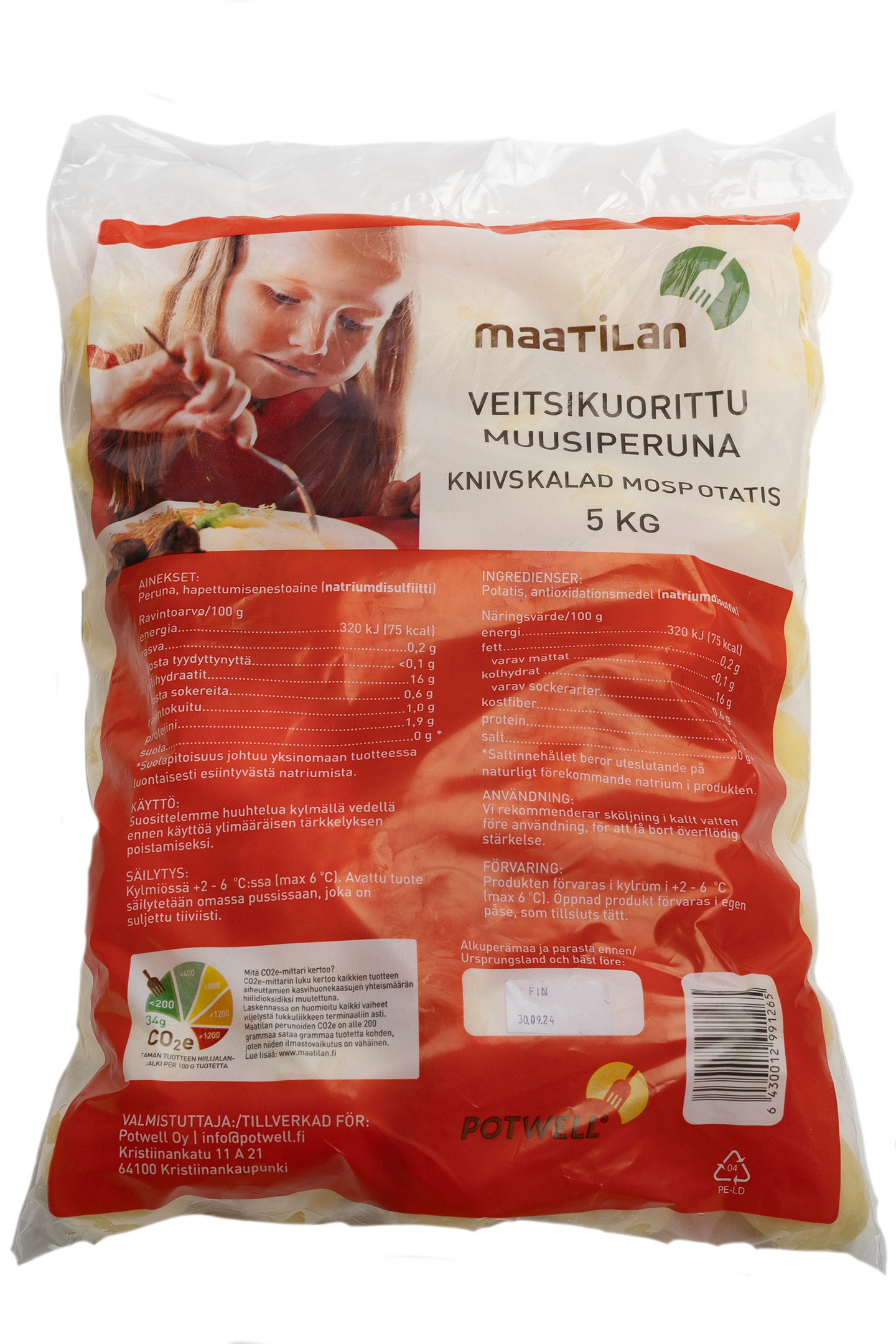 Maatilan soseperuna veitsikuorittu 5kg FI/SE/EE