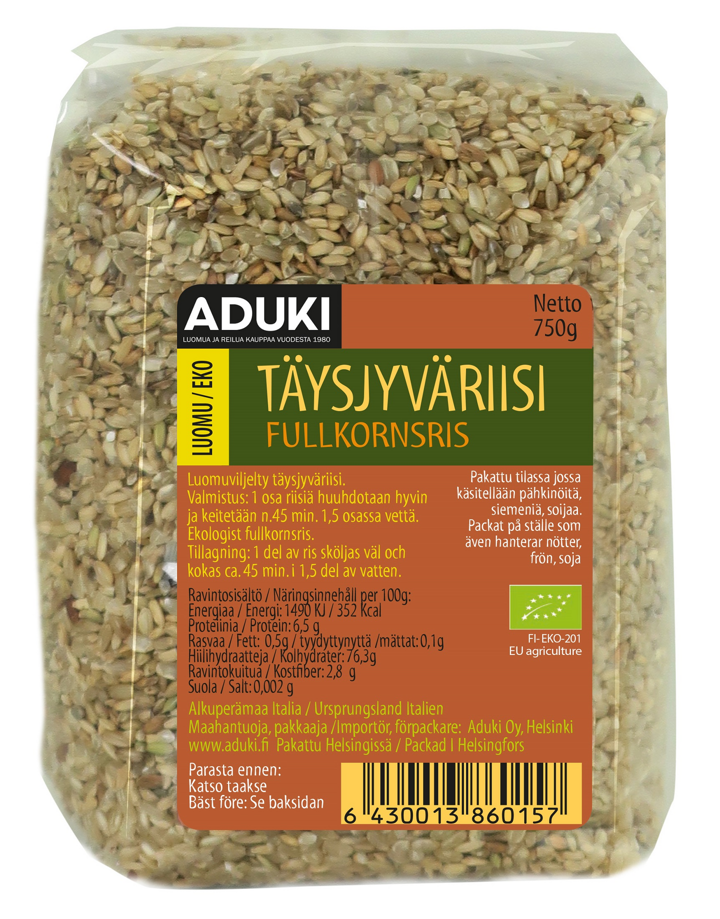 Aduki Täysjyväriisi 750g luomu