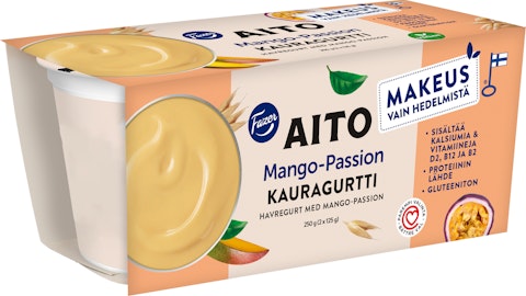 Fazer Aito kauragurtti 2x125g mango-passion gluteeniton