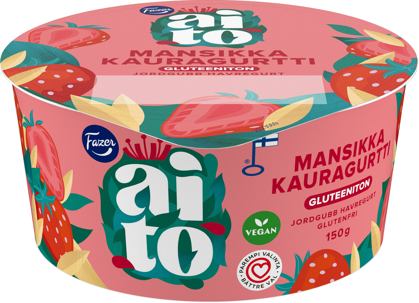 Fazer Aito kauravälipala 150g mansikka gluteeniton