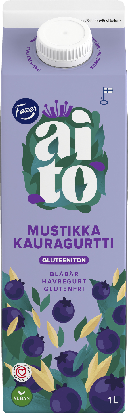 Fazer Aito kauravälipala 1l mustikka gluteeniton