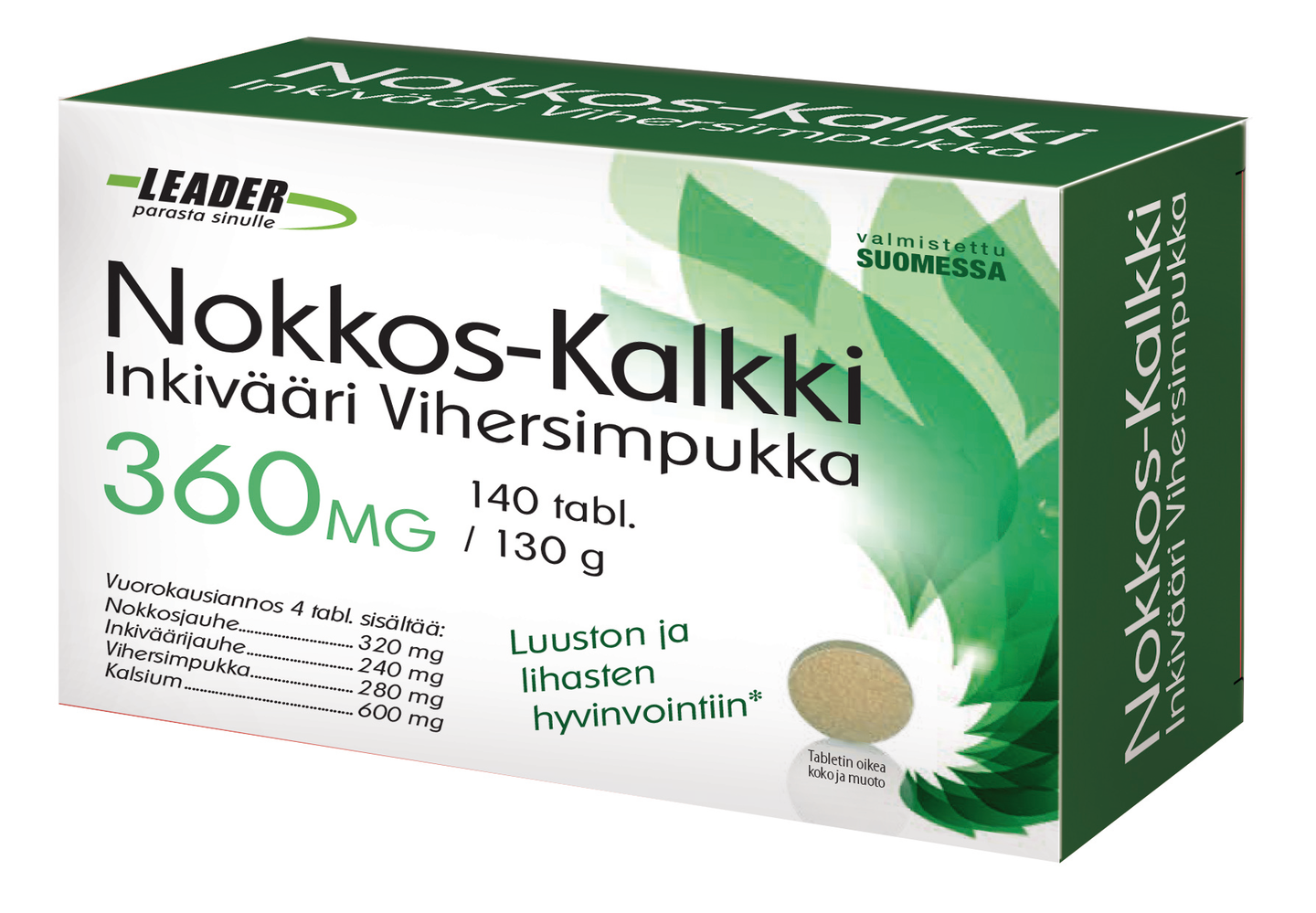 Leader nokkos-kalkki-inkivääri-vihersimpukka 140tbl 130g | K-Ruoka  Verkkokauppa