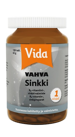 Vida vahva sinkki B6-vitamiini-sinkkivalmiste 120tabl./42g